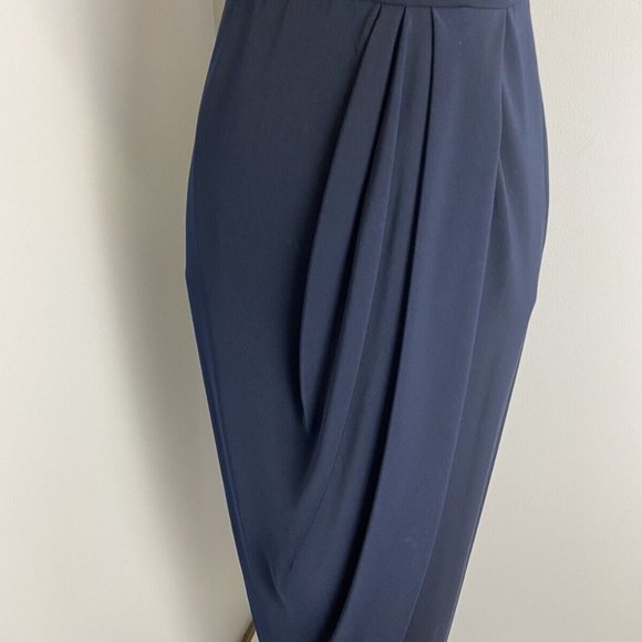 Shona Joy navy mock wrap dress size 6 - Picture 7 of 12